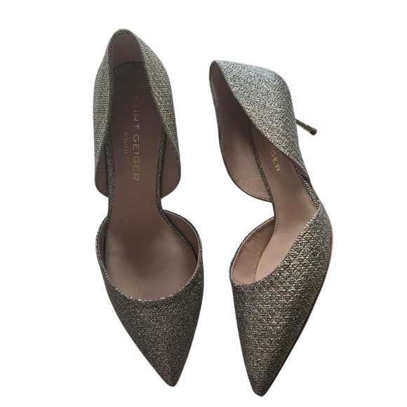 Kurt Geiger Bond 60 D'orsay Pump In Bronze Fabric NWOT - Picture 1 of 14